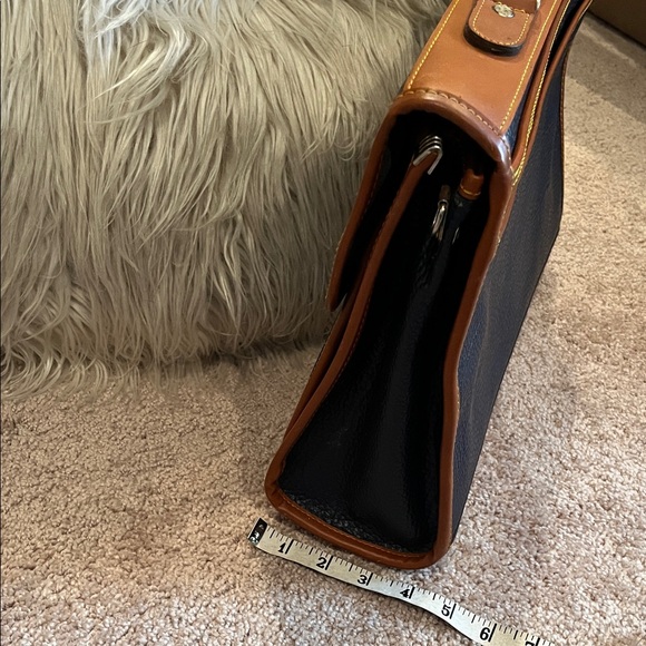 Dooney & Bourke Navy and Tan Pebble Leather Laptop / Briefcase - Picture 15 of 16